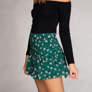 Green Floral Skort